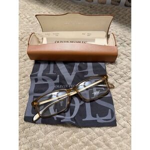 Oliver Peoples Eyeglasses Frames Shaw SMT Clear Brown 52-17-143 Case Cloth
